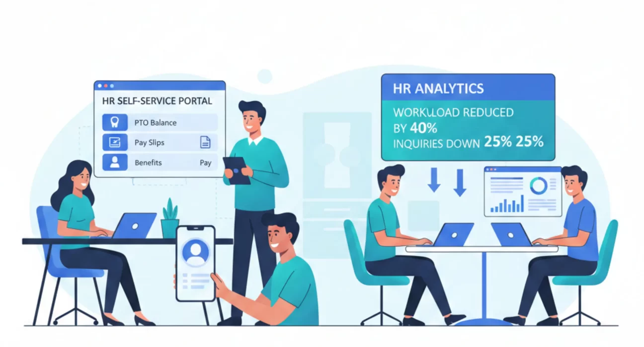 Employee self-service portal in HRIS for HR workload reduction