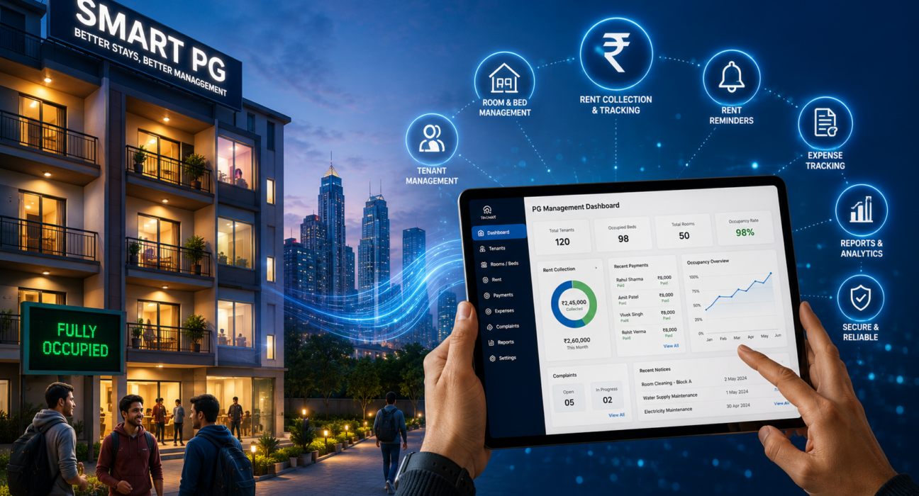 Future of PG management in India with smart software, digital rent tracking, tenant management, and occupancy monitoring