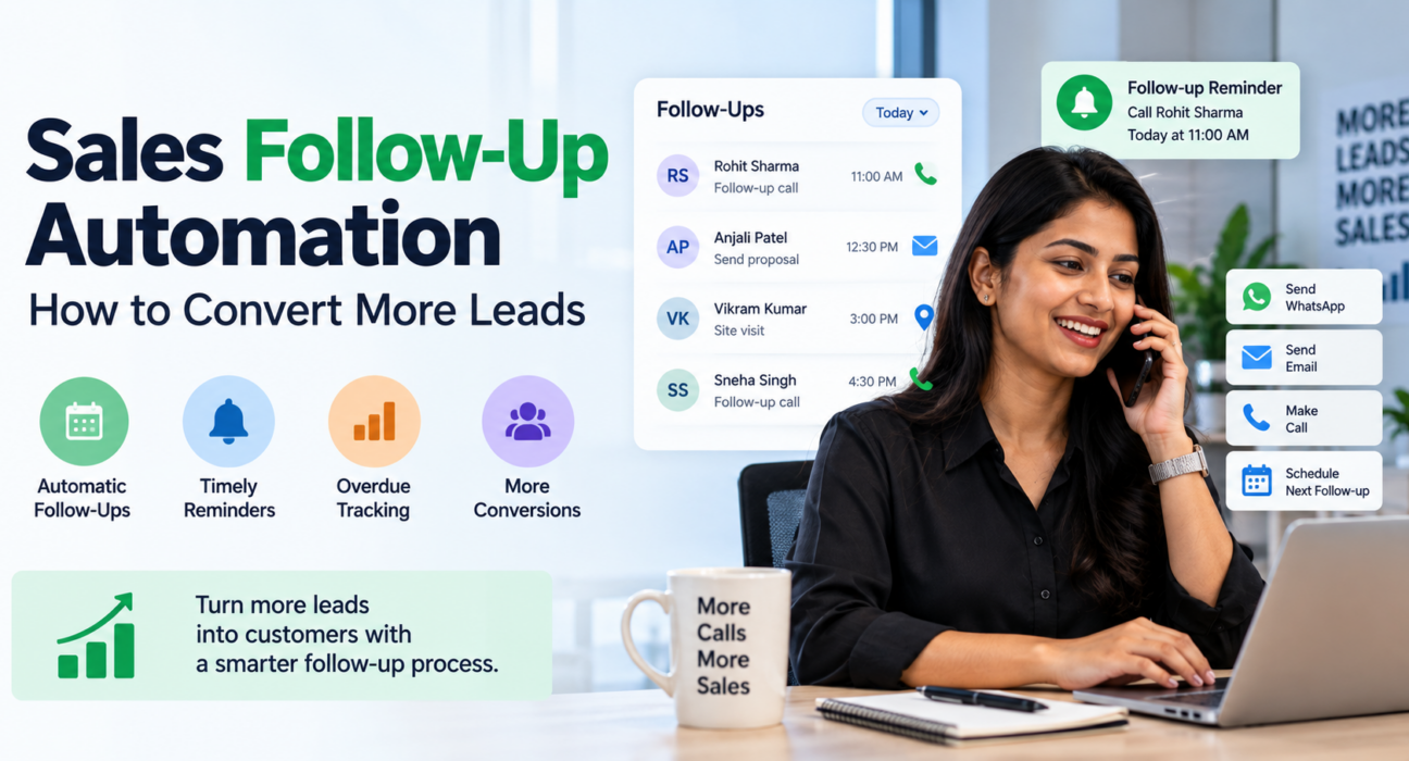 Sales follow-up automation with automated reminders, overdue tracking, and lead conversion