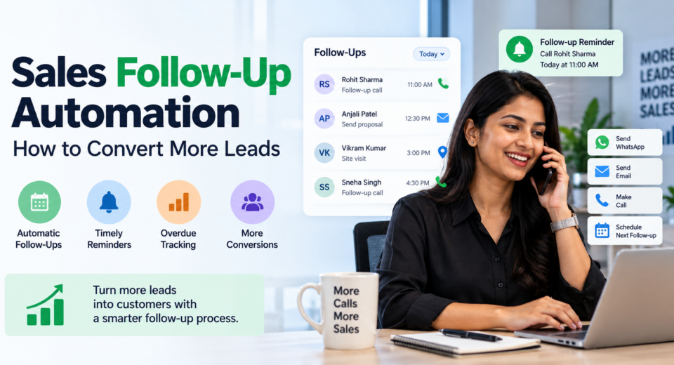 Sales follow-up automation with automated reminders, overdue tracking, and lead conversion